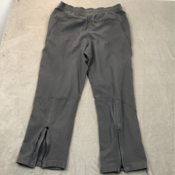 Under Armour Mens Sweatpants Medium Straight Ankle Zip Gray Fleece Activewear - Picture 15 of 15